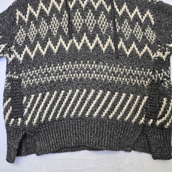 Victoria Secret Women Fair Isle Cabin Cozy Chunky Knit Oversize Hoodie Sweater L - Picture 5 of 12